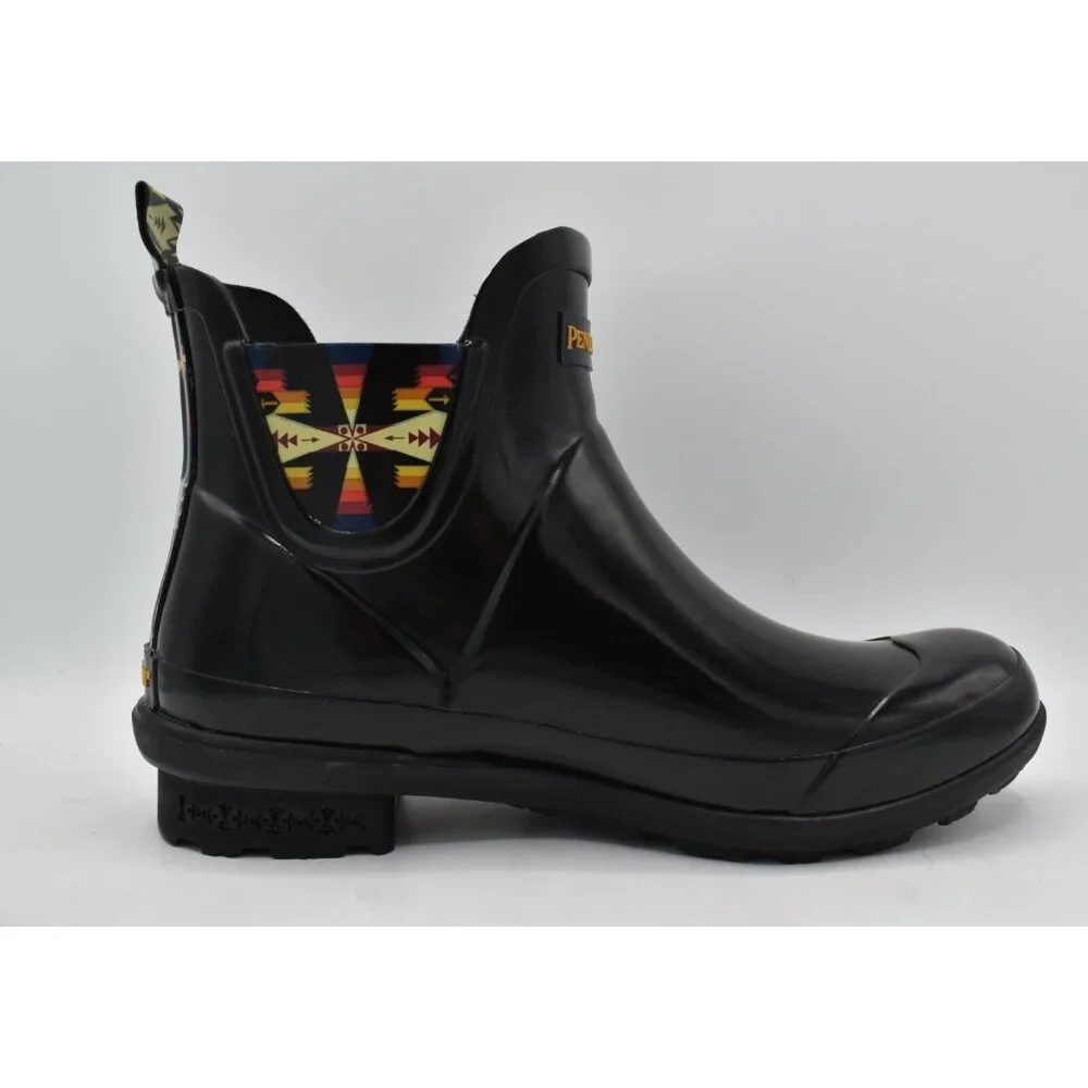 Pendleton Tucson Rain Boots Women Size 7 Black New Waterproof Chelsea Ankle Boot